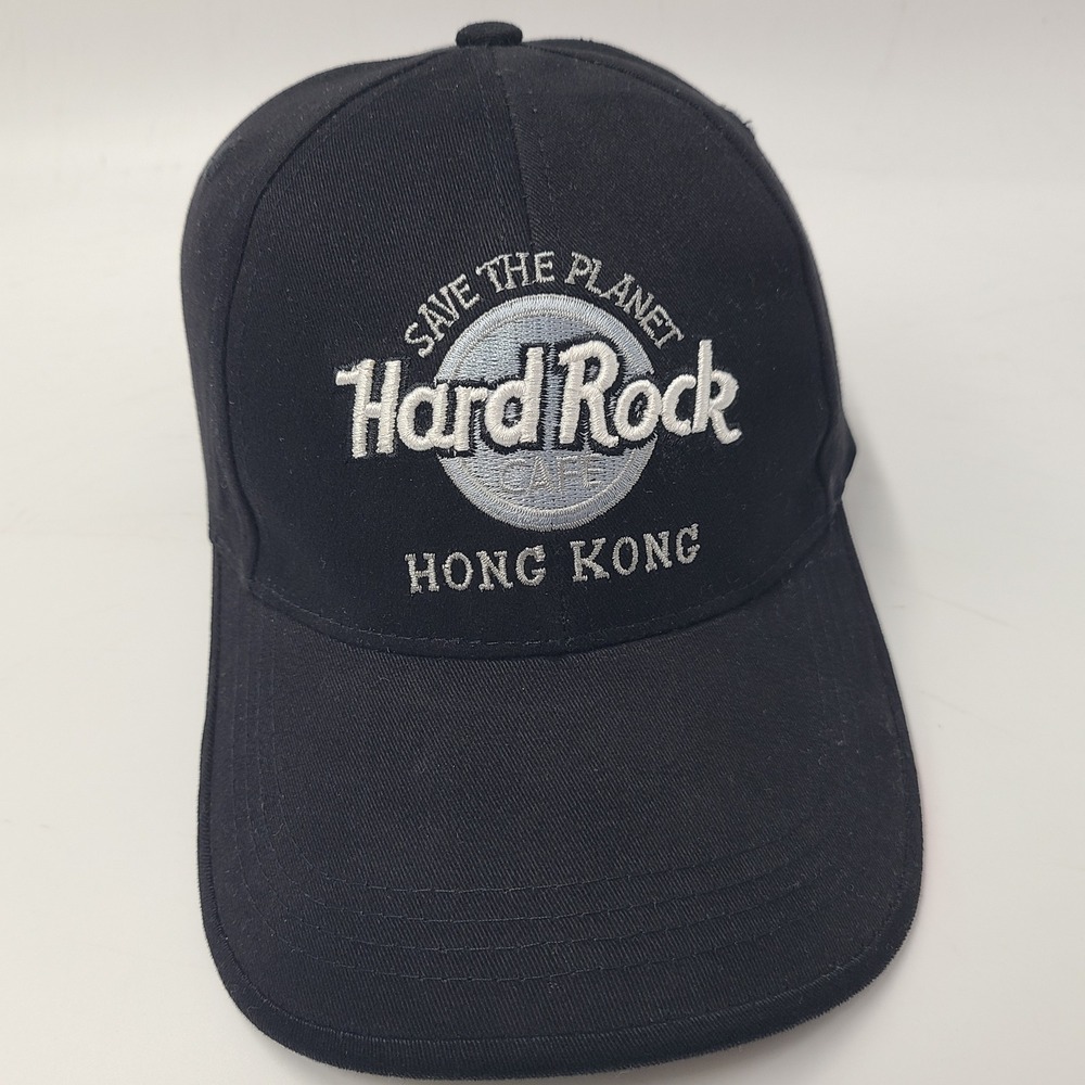 Vintage Hard Rock Cafe Hat Strapback (Fits Small) Black Hong Kong Save‎ Planet